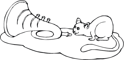 Chinchilla With Trumpet Coloring Page